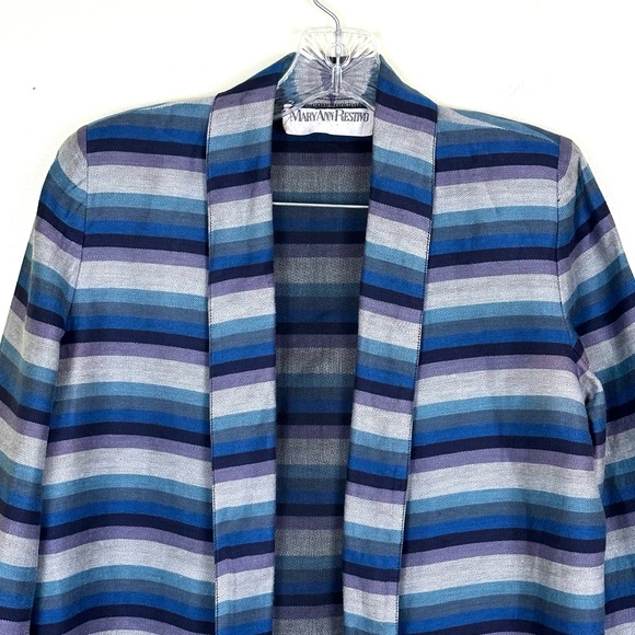 Vintage 1980s Oversized Linen Blend MARYANN RESTIVO Unstructured Blazer, Size 6 - Picture 2 of 12